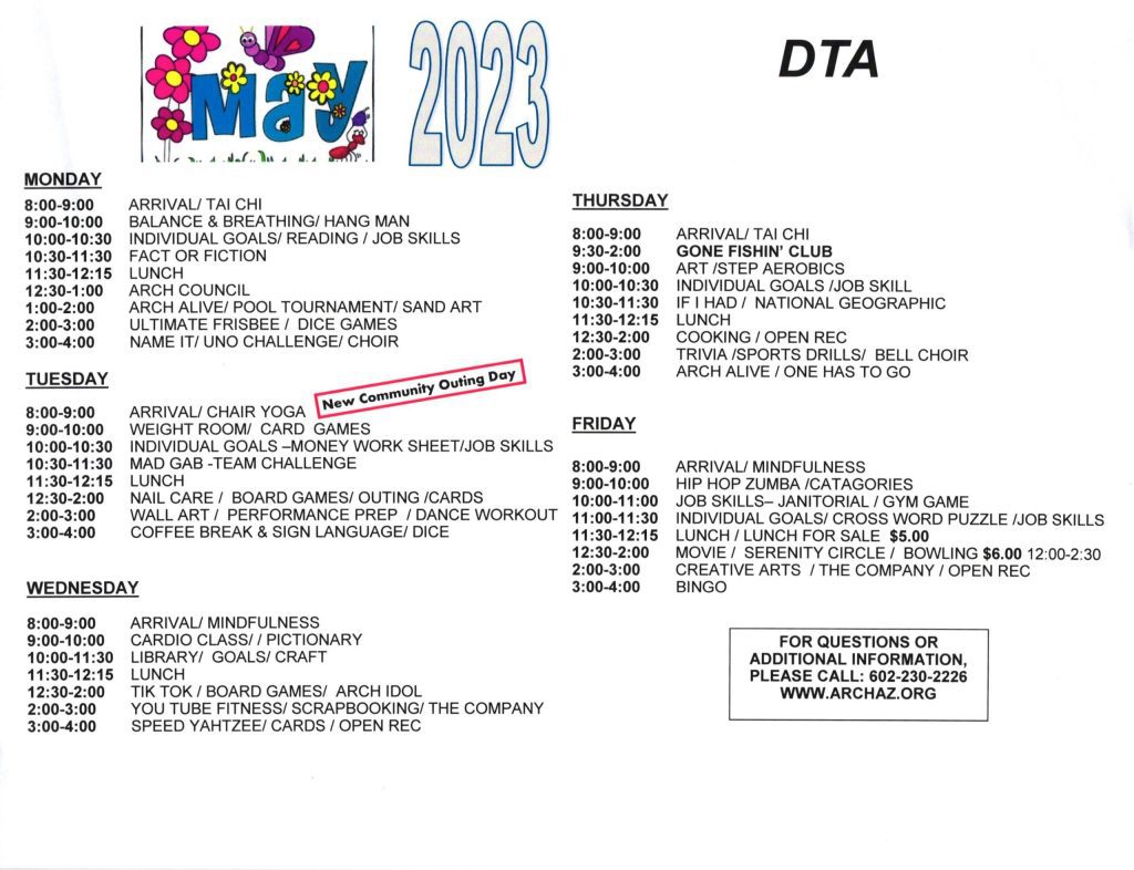 Day Treatment for Adults (DTA) | Arizona Recreation Center for the ...