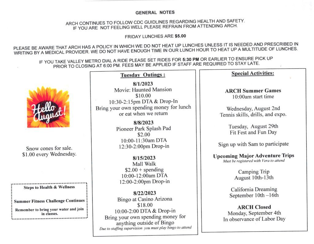 Day Treatment for Adults (DTA) - Arizona Recreation Center for the ...