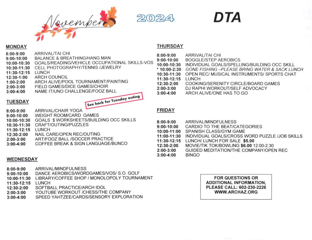 Day Treatment for Adults (DTA) - Arizona Recreation Center for the ...